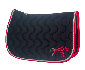 Tapis noir fuchsia